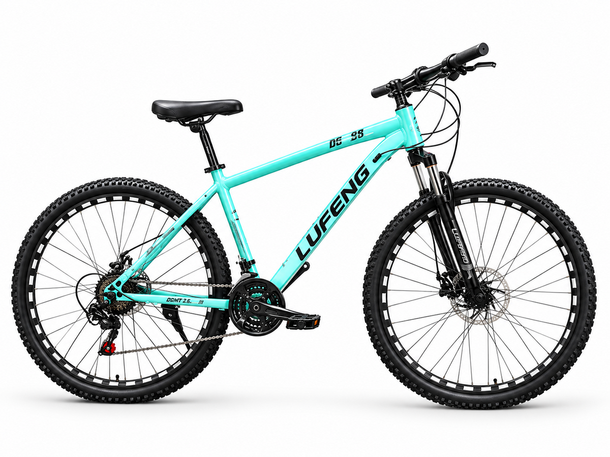 Bicicleta Mountain Bike Lufeng Pro Aro 29 turquesa sobre fondo blanco