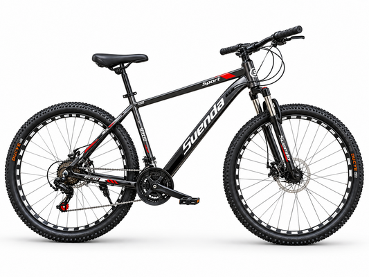 Bicicleta Mountain Bike Suenda Evo System Sport Aro 29 negra sobre fondo blanco